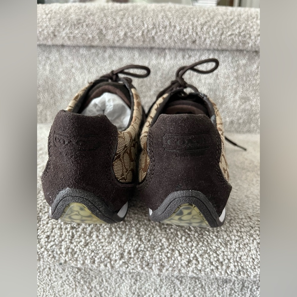 Coach Kathleen Signature Sneakers women size 8.5 tan brown - Picture 2 of 11